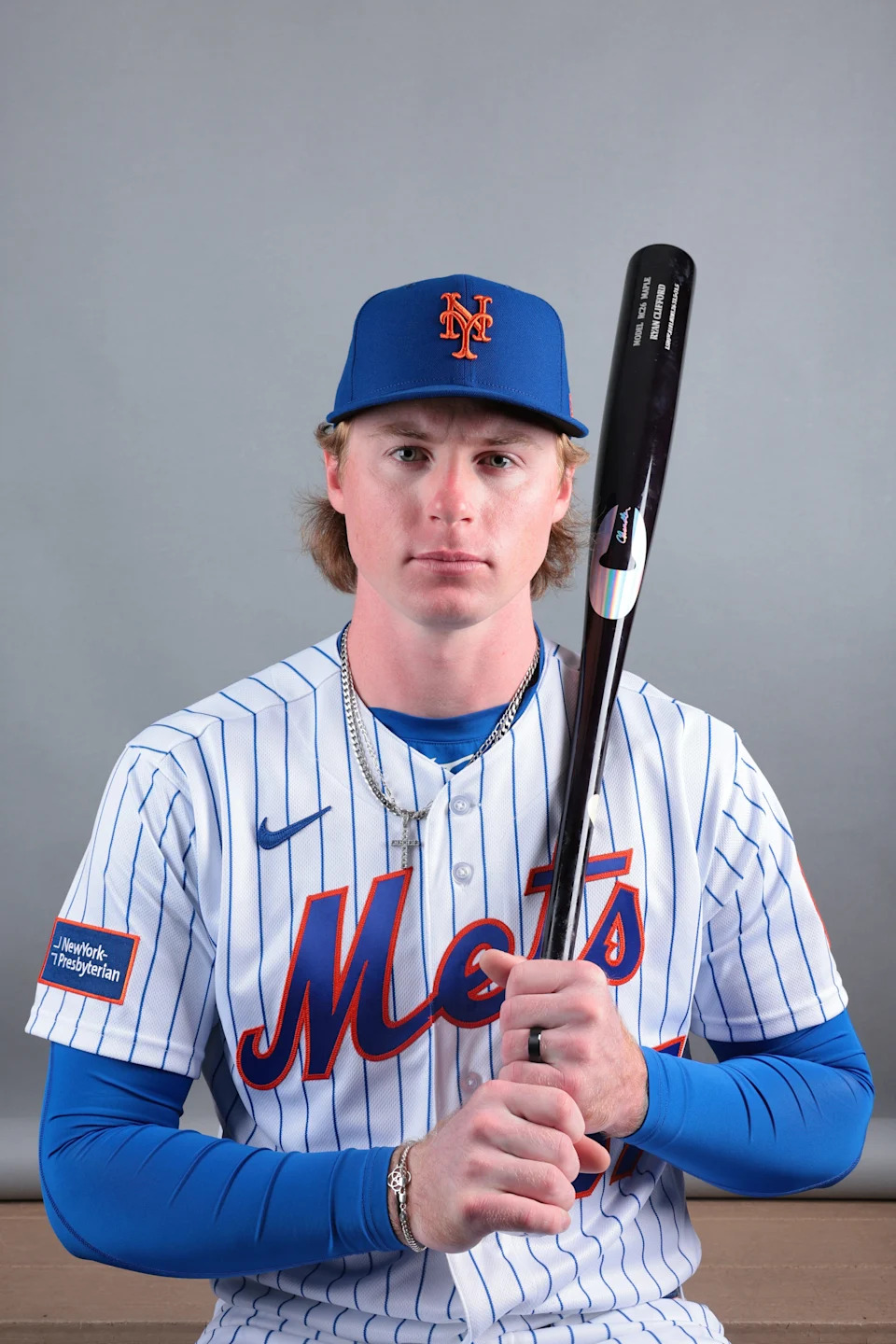 New York Mets infielder Ryan Clifford (87) poses for a photo during media day on Feb. 19, 2026, at Clover Park.