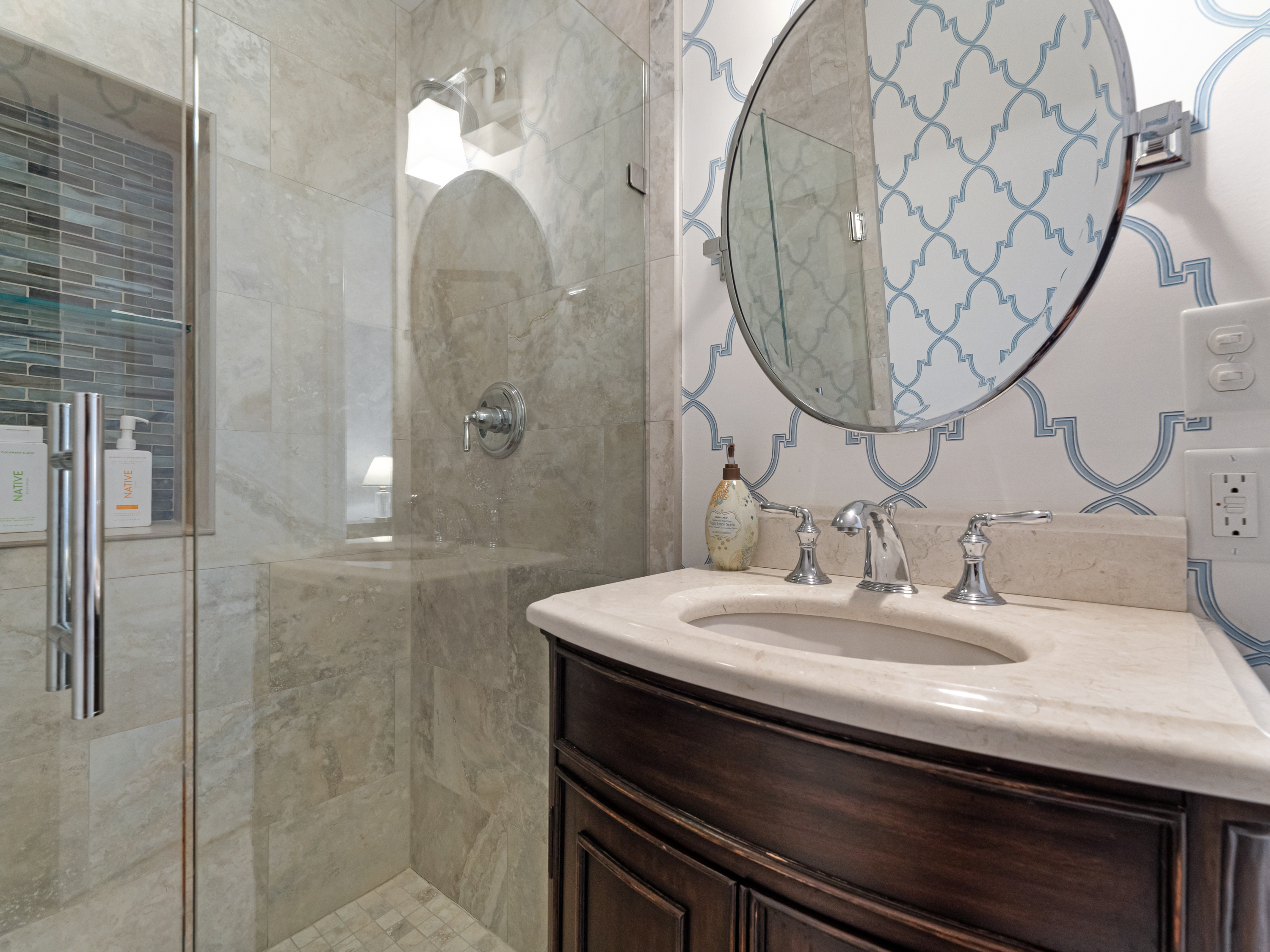 One of the bathrooms in the home at 1120 Palmer...