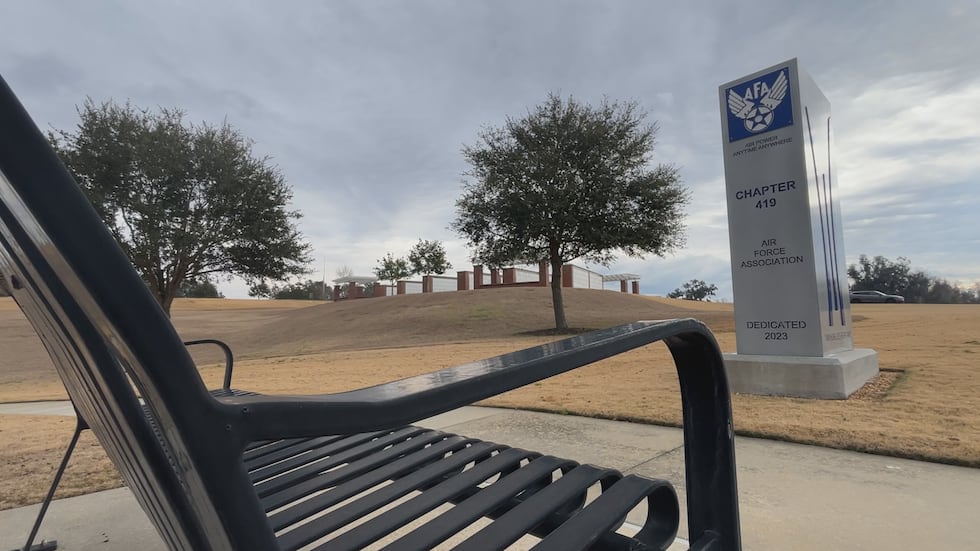 The Memorial Walkway at Tallahassee's National Cemetery features several monuments and could...