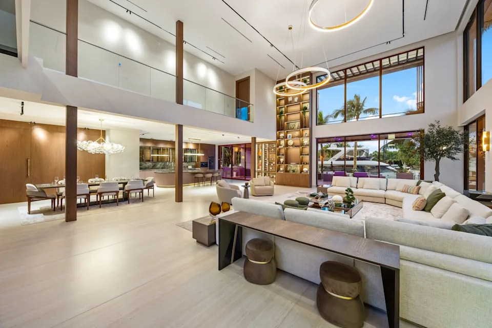 The home's 24-foot ceilings that extend from the front door to the back wall are "not typical" in Miami due to the city's new building code.