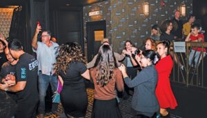 Spontaneous dancing in the audience.