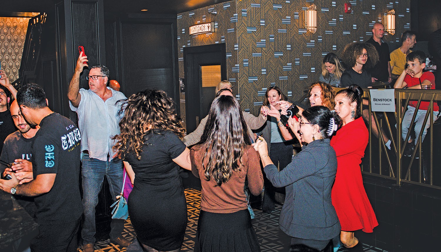 Spontaneous dancing in the audience.