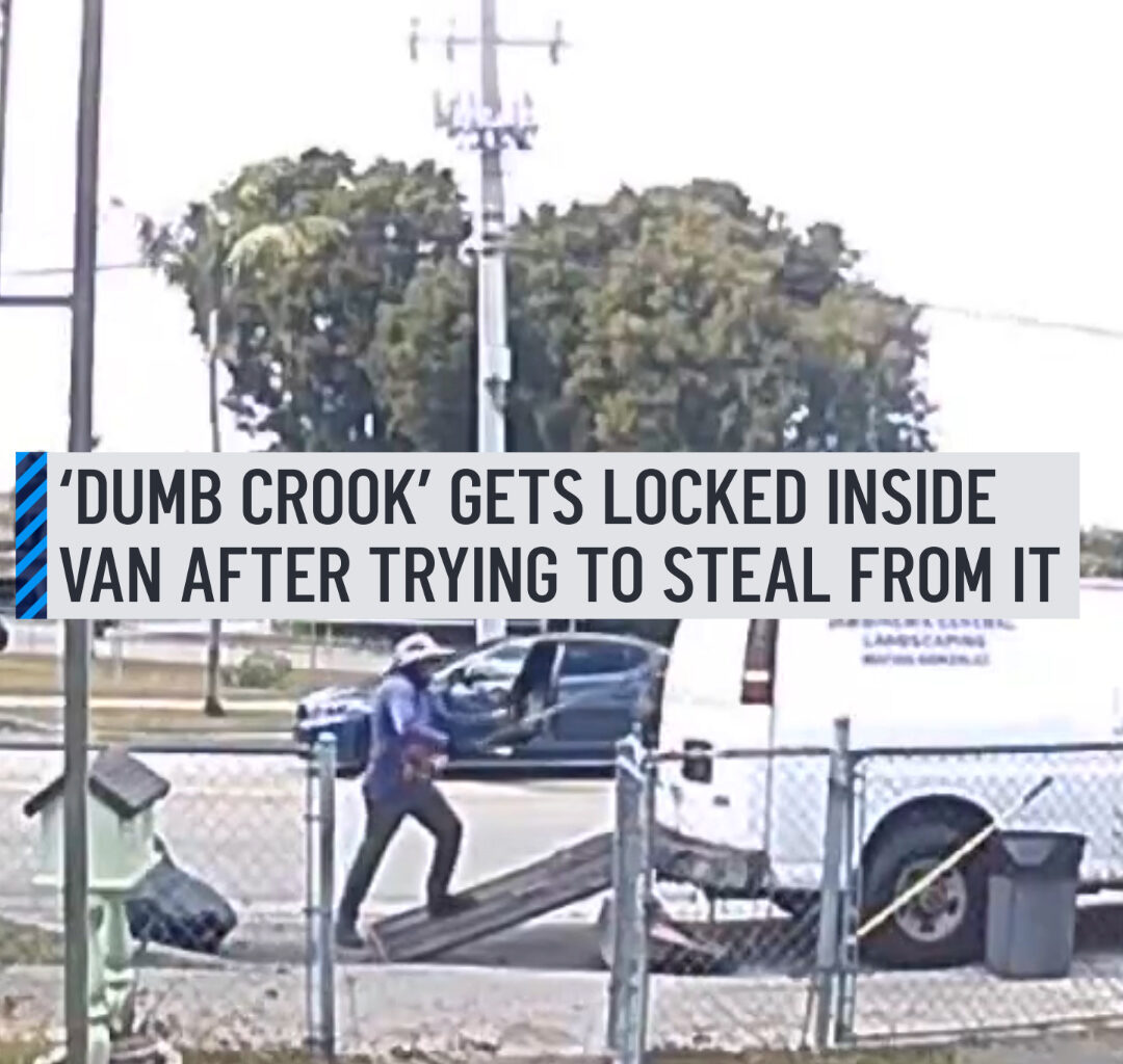 'Help me! I can't breathe!' Video caught a man's screams for help after police said he tried to rob a landscaping van in Hialeah but ended up getting locked inside. More details : http://on.nbc6.com/335SrLg #hialeah #landscaping #truck #lock