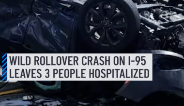 The southbound lanes of I-95 in Fort Lauderdale were blocked after a rollover crash sent three people to the hospital, fire rescue said. At the scene, a black vehicle was flipped upside down, and at a silver car and a black car were also mangled in the crash. More details: http://on.nbc6.com/UnW4A3X #crash #florida #i95 #flip
