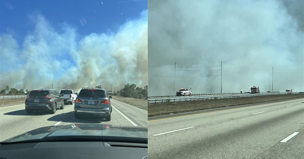 Brush fire on I-75 near Kings Highway exit in Charlotte County temporarily closes lanes | Charlotte County