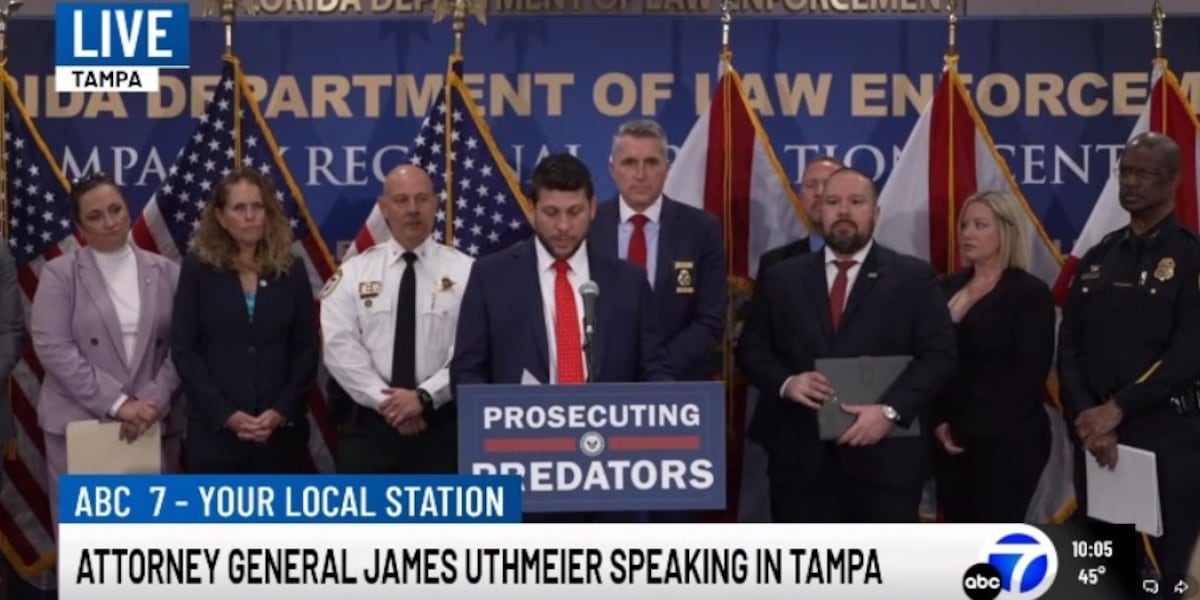 Florida Attorney General to hold news conference in Tampa Monday