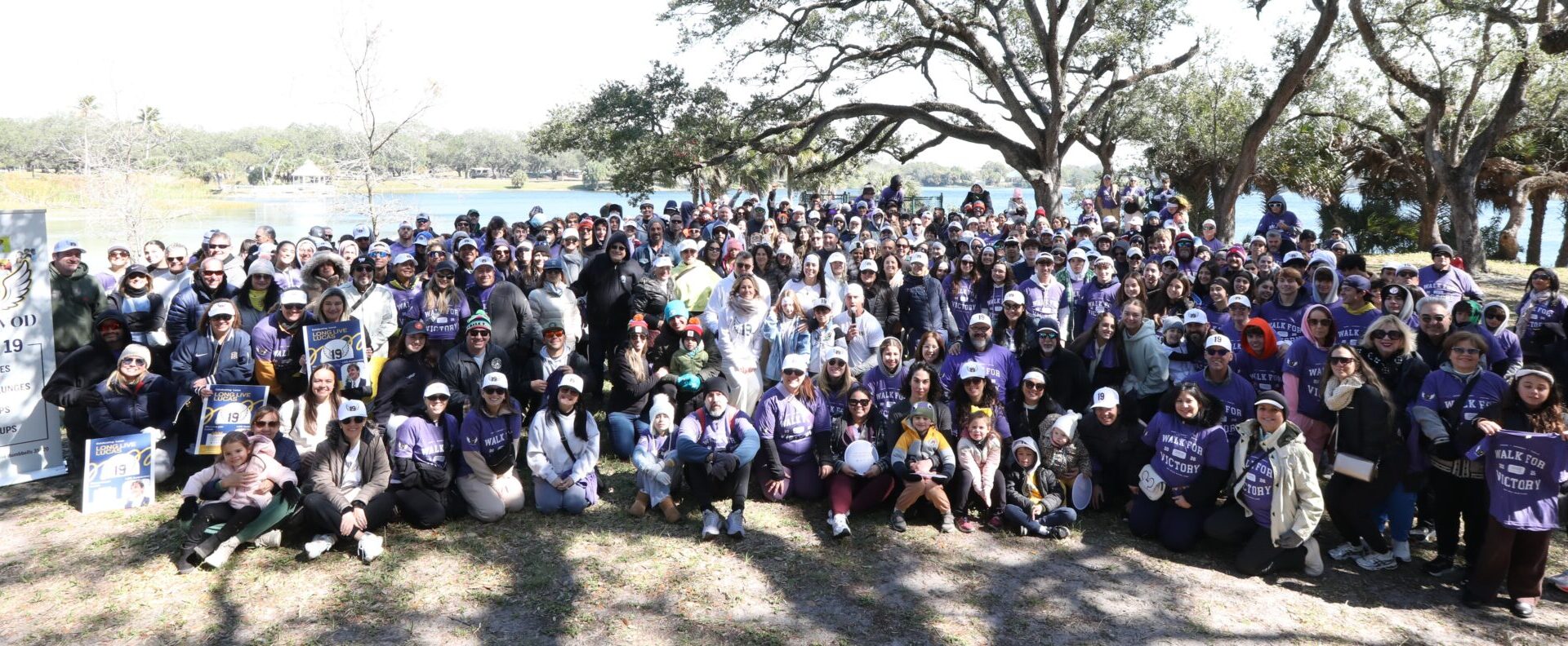 Team Lucas at the South Florida Walk for Victory on February 1, 2026 with a lake as a backdrop.