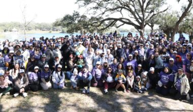 Team Lucas at the South Florida Walk for Victory on February 1, 2026 with a lake as a backdrop.