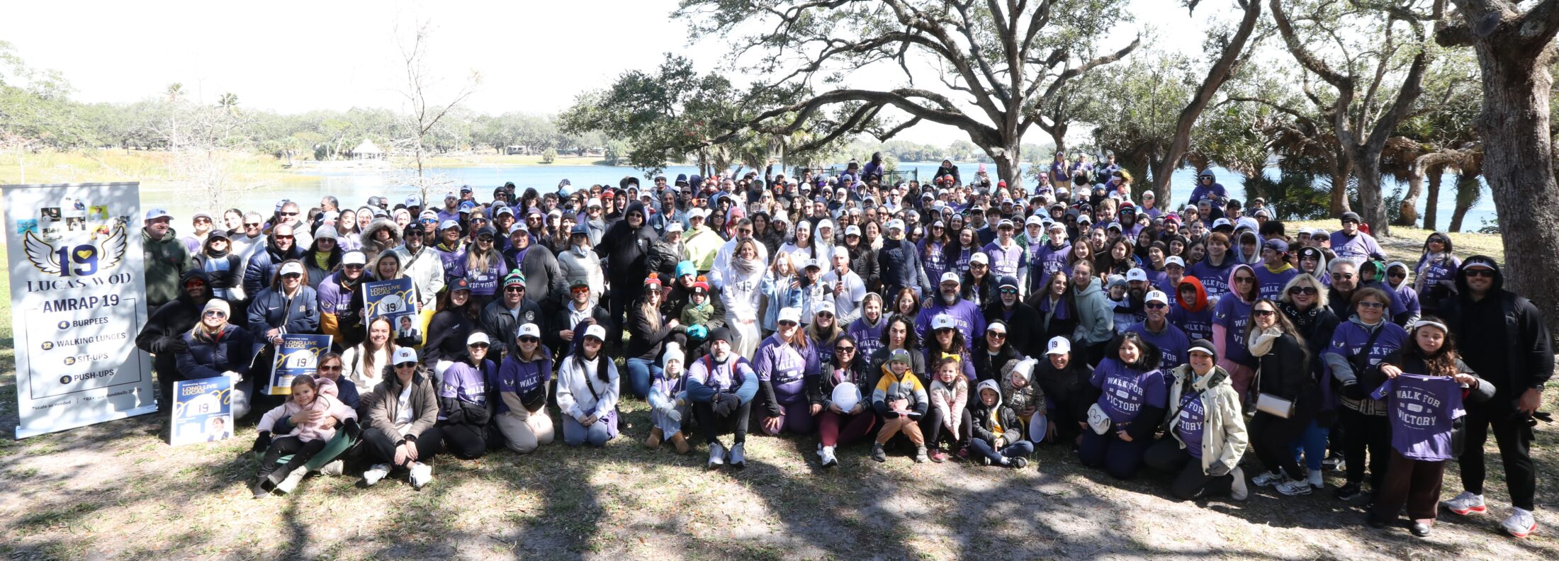 Team Lucas at the South Florida Walk for Victory on February 1, 2026 with a lake as a backdrop.
