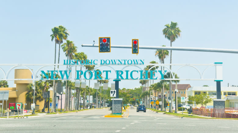 view of the street to Main Street, New Port Richey