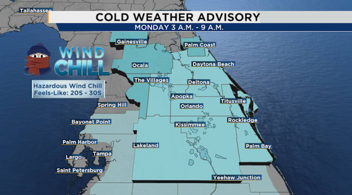 Cold-weather shelters open as front slams Central Florida