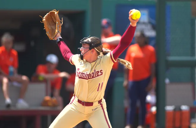 Florida State softball beat Auburn 4-0 to win the NCAA Tallahassee Regional title on Sunday, May 18, 2025 at Seminole Softball Complex