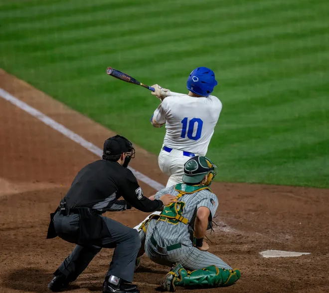 Florida's infielder Ethan Surowiec (10) at bat against UAB, Friday, February 13, 2026, at Condron Family Ballpark in Gainesville, Florida. The Gators lost Game 1 to the Blazers 9-7. [Cyndi Chambers/ Gainesville Sun] 2026