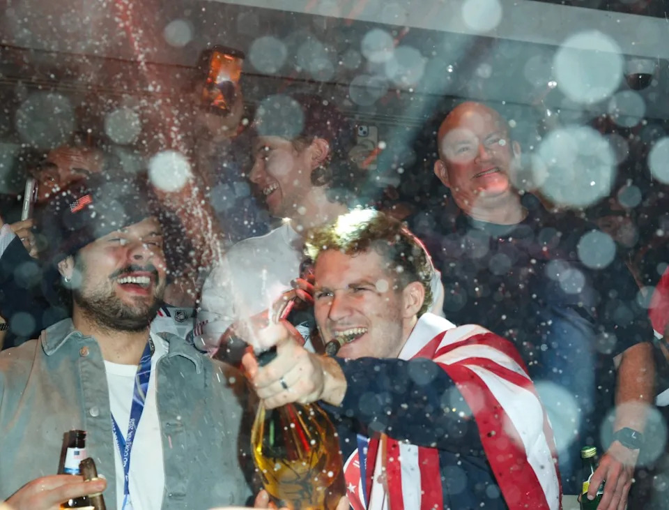 Bubbly was sprayed across the Miami hot spot during Team USA’s wild celebrations. Getty Images for E11EVEN Miami