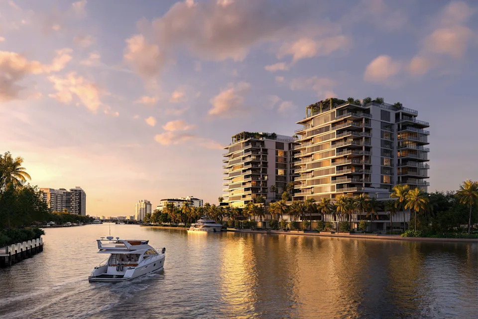 Exterior of The Ritz-Carlton waterfront residences in South Florida
