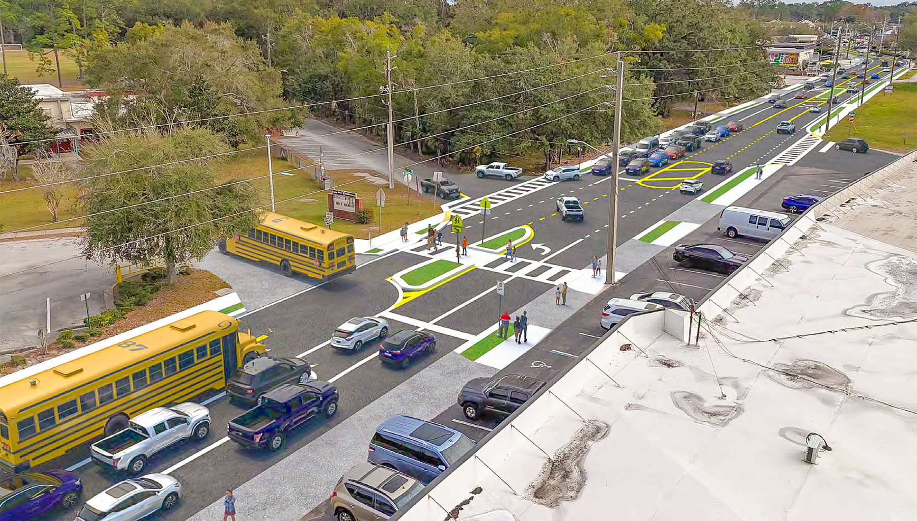 The proposed road diet is expected to ease traffic flow concerns during drop-off and pick-up hours at San Jose Elementary School.