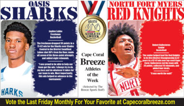 Athletes of the Week | Feb. 13 | Oasis Shark JAYDEN LABBE & North Fort Myers Red Knight ROBERT BALLESTEROS