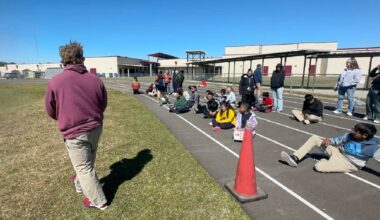 Turner Bartels K-8 Coach Joel Girosky (left) runs a final practice before the Gaither Stampede this week. (Spectrum News/Chris McDonald)