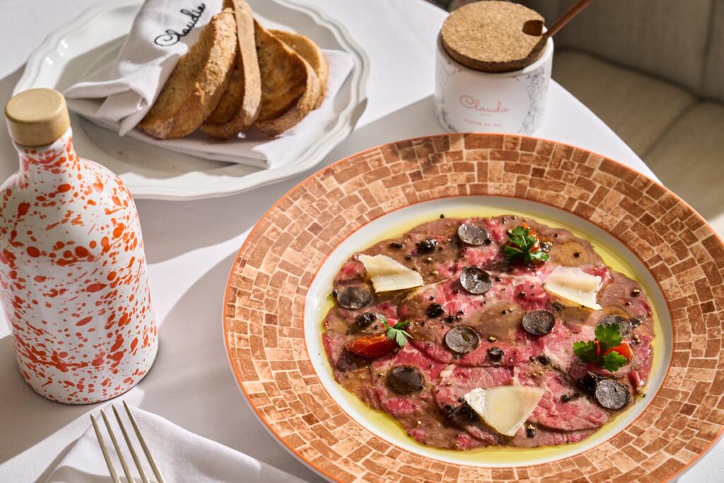 Beef carpaccio at Claudie. Photo courtesy of Claudie