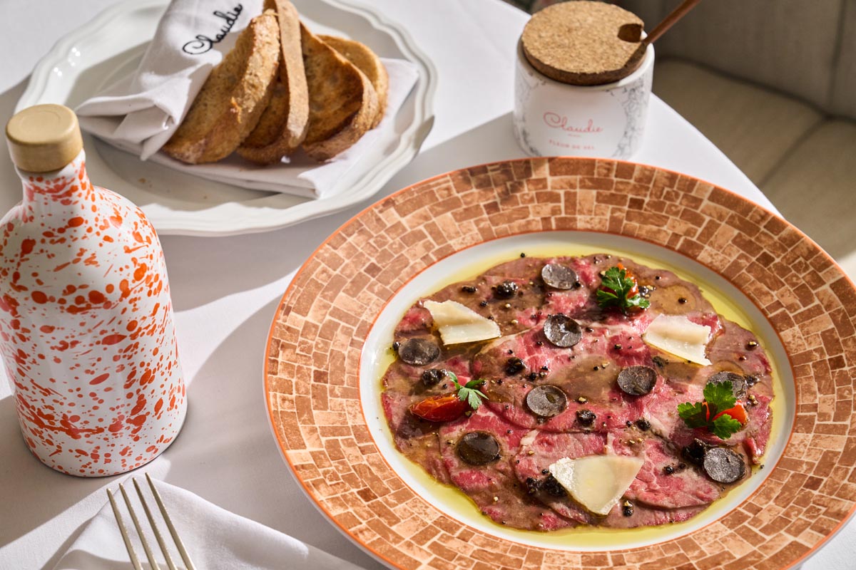 Beef carpaccio at Claudie. Photo courtesy of Claudie