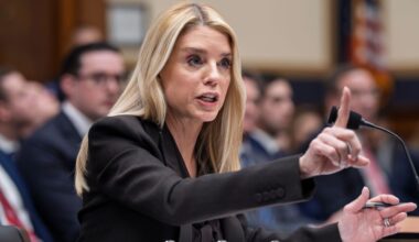 Attorney General Pam Bondi testifies before a House Judiciary Committee oversight hearing on Capitol Hill in Washington, Wednesday, Feb. 11, 2026, in Washington. (AP Photo/J. Scott Applewhite)