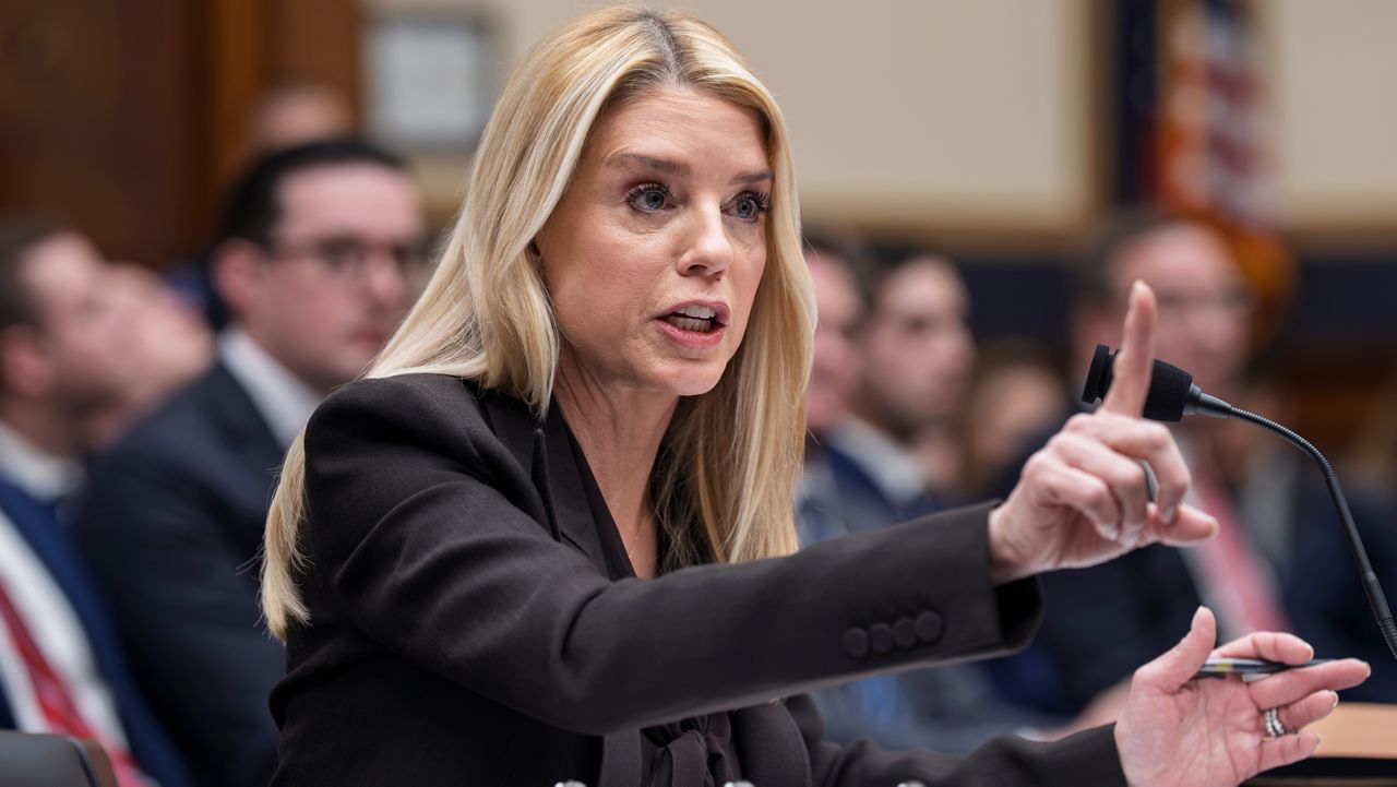 Attorney General Pam Bondi testifies before a House Judiciary Committee oversight hearing on Capitol Hill in Washington, Wednesday, Feb. 11, 2026, in Washington. (AP Photo/J. Scott Applewhite)