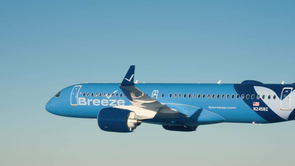 Breeze Airways flies its routes from Raleigh-Durham International Airport on Airbus A220-300 aircraft.