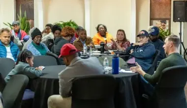 An Eastside Community Benefits Agreement meeting on Feb. 6, 2026.