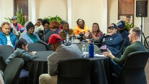 An Eastside Community Benefits Agreement meeting on Feb. 6, 2026.