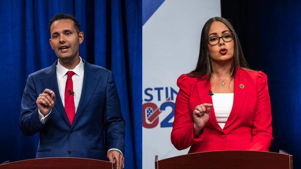 Former Hialeah Councilman Bryan Calvo (left), who won the mayoral race outright last week, and interim Mayor Jacqueline Garcia-Roves, who finished third.