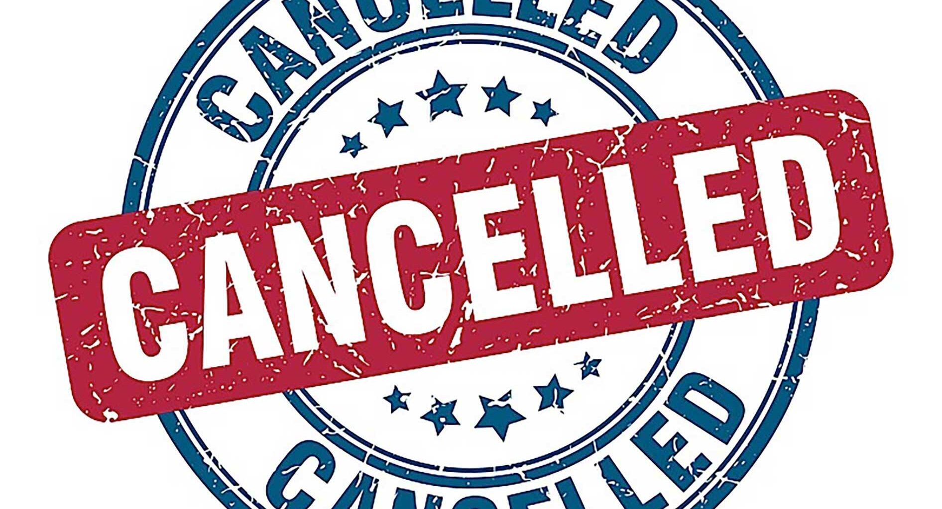 Ink print stamp saying 'cancelled'.