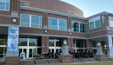 UNF Concert Band performed outside the Fine Arts Building Wednesday.