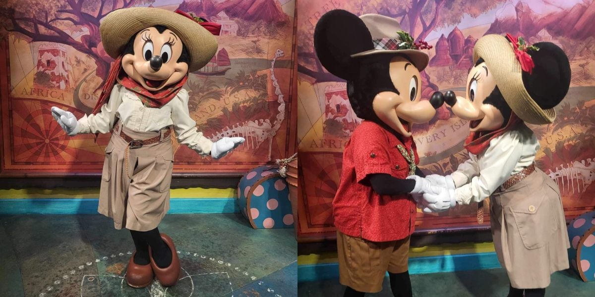 Two guests dressed for a day of fun at the theme park, ready to experience attractions and entertainment.