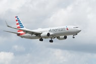 An American Airlines plane arrives at Miami International Airport Thursday, Oct. 2, 2025, in...