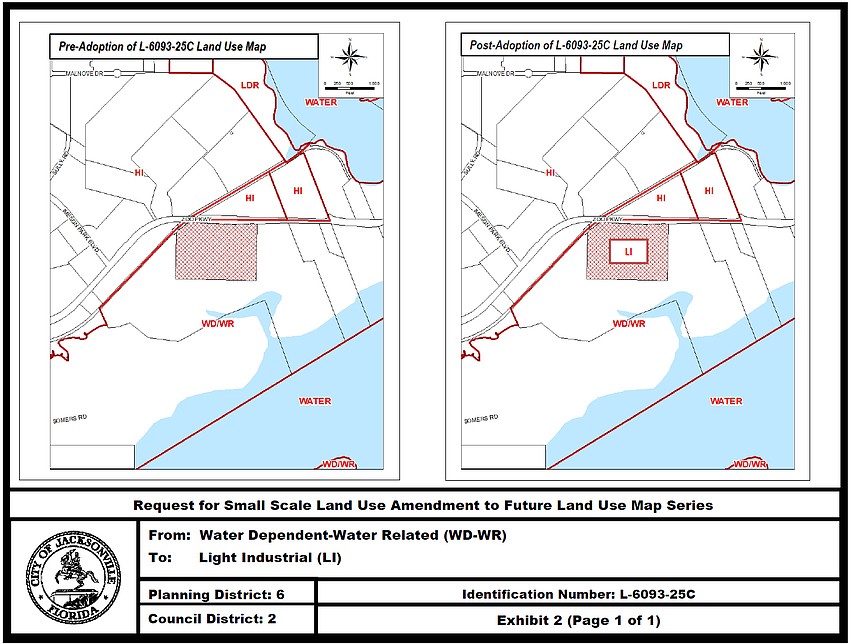 Eagle LNG Partners Jacksonville LLC wants to rezone property on the south side of Zoo Parkway between Busch Drive North and Eastport Road as an industrial park.
