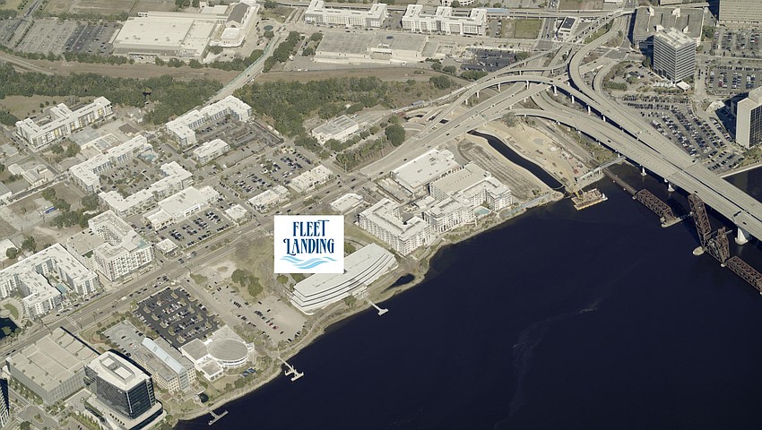 The potential Fleet Landing site at 111 Riverside Ave., the former Haskell headquarters campus on the Downtown Southbank.