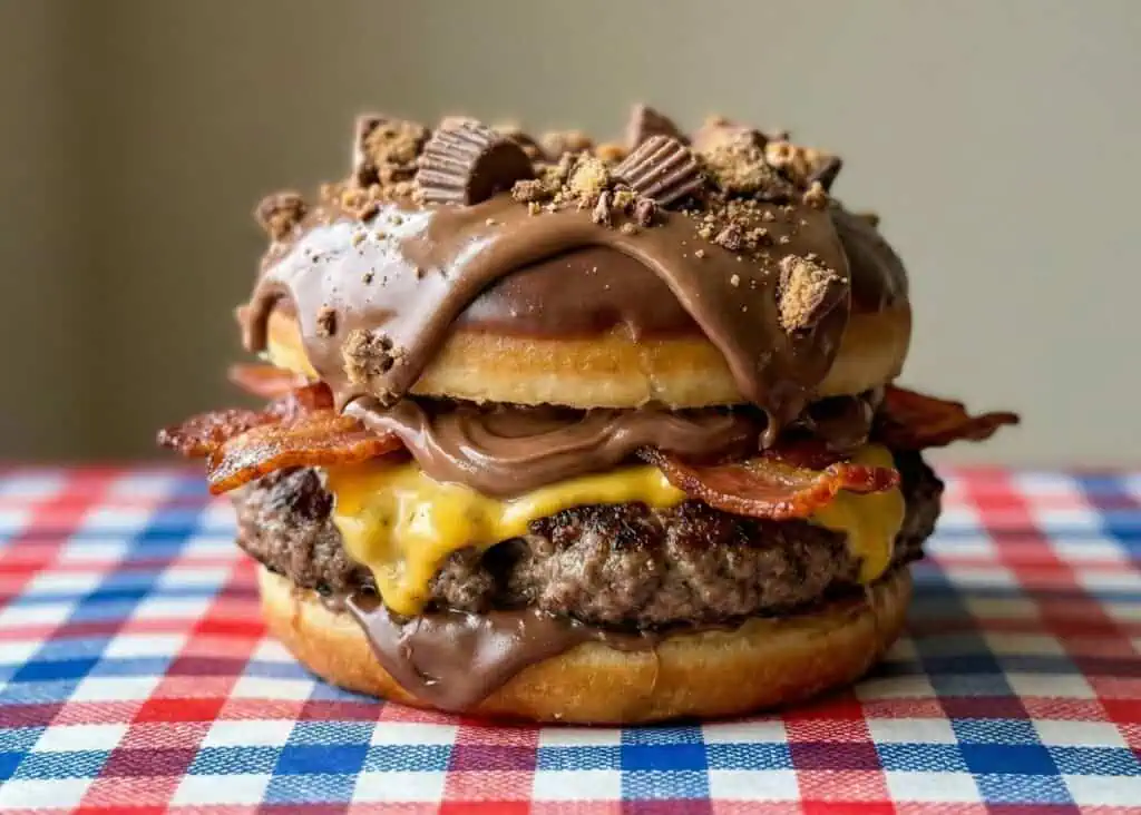 Reese's Pieces Donut Burger