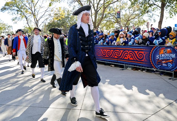 Nikita Zadorov of the Boston Bruins arrives prior to the 2026 NHL Stadium Series against the Tampa Bay Lightning at Raymond James Stadium on February 01, 2026 in Tampa, Florida. (Photo by Mike Carlson/Getty Images)