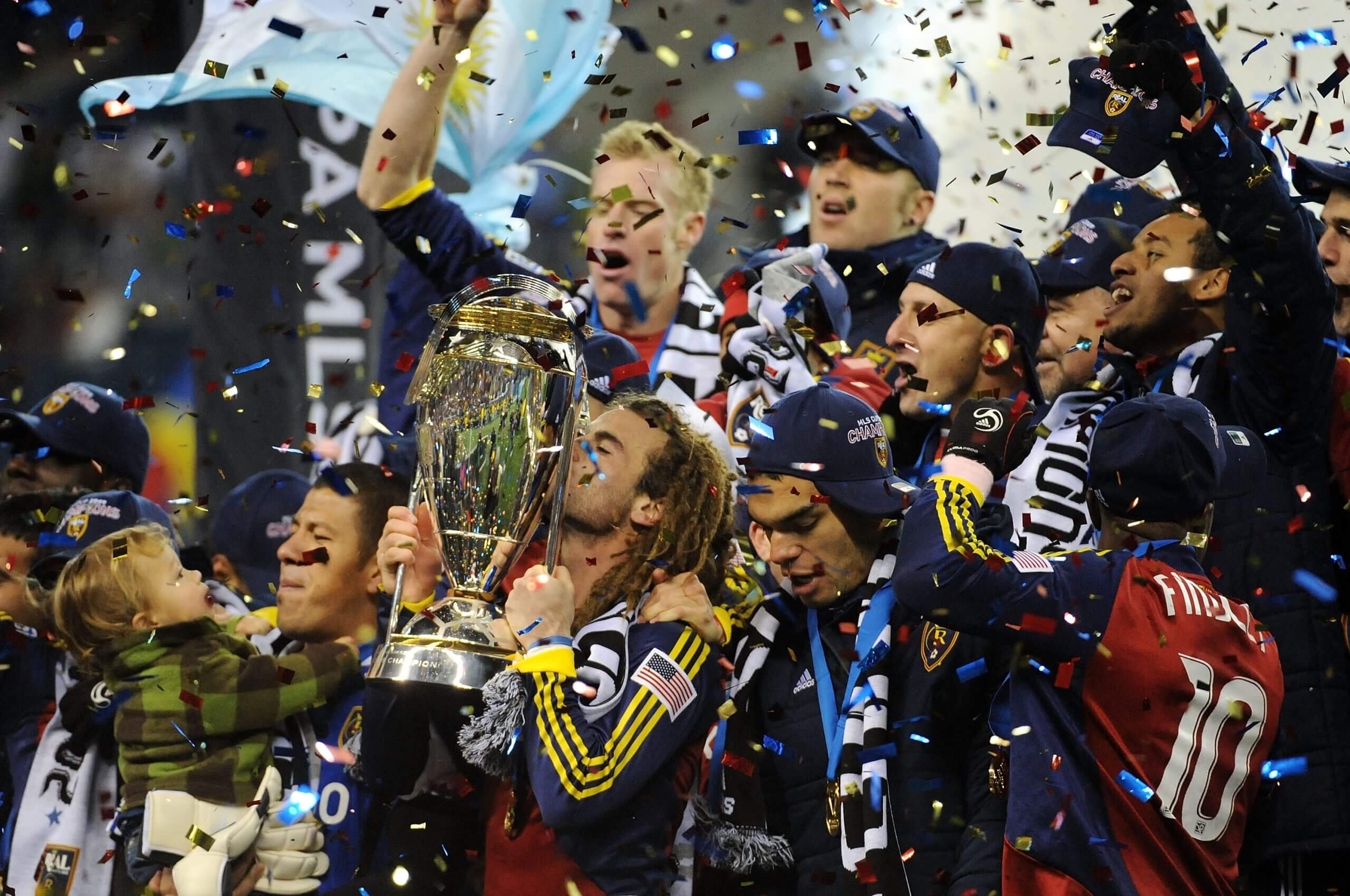 Real Salt Lake celebrates winning 2009 MLS Cup