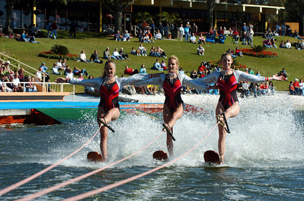 Lindsay Wilmouth, Angela Yauchler and Catherine Ciccarello slalom at Cypress...