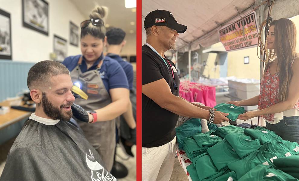 Hearts of Hope: Special Valentine’s dinner brings compassion to South Florida’s homeless community 2 Guests at The Caring Place Hearts of Hope event receiving a hair cut and clothing.