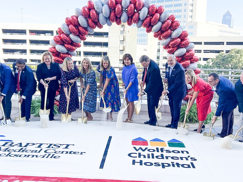 The groundbreaking ceremony for the McGehee Family Tower included family members as well as administration personnel from Baptist Health and Wolfson Children's Hospital.
