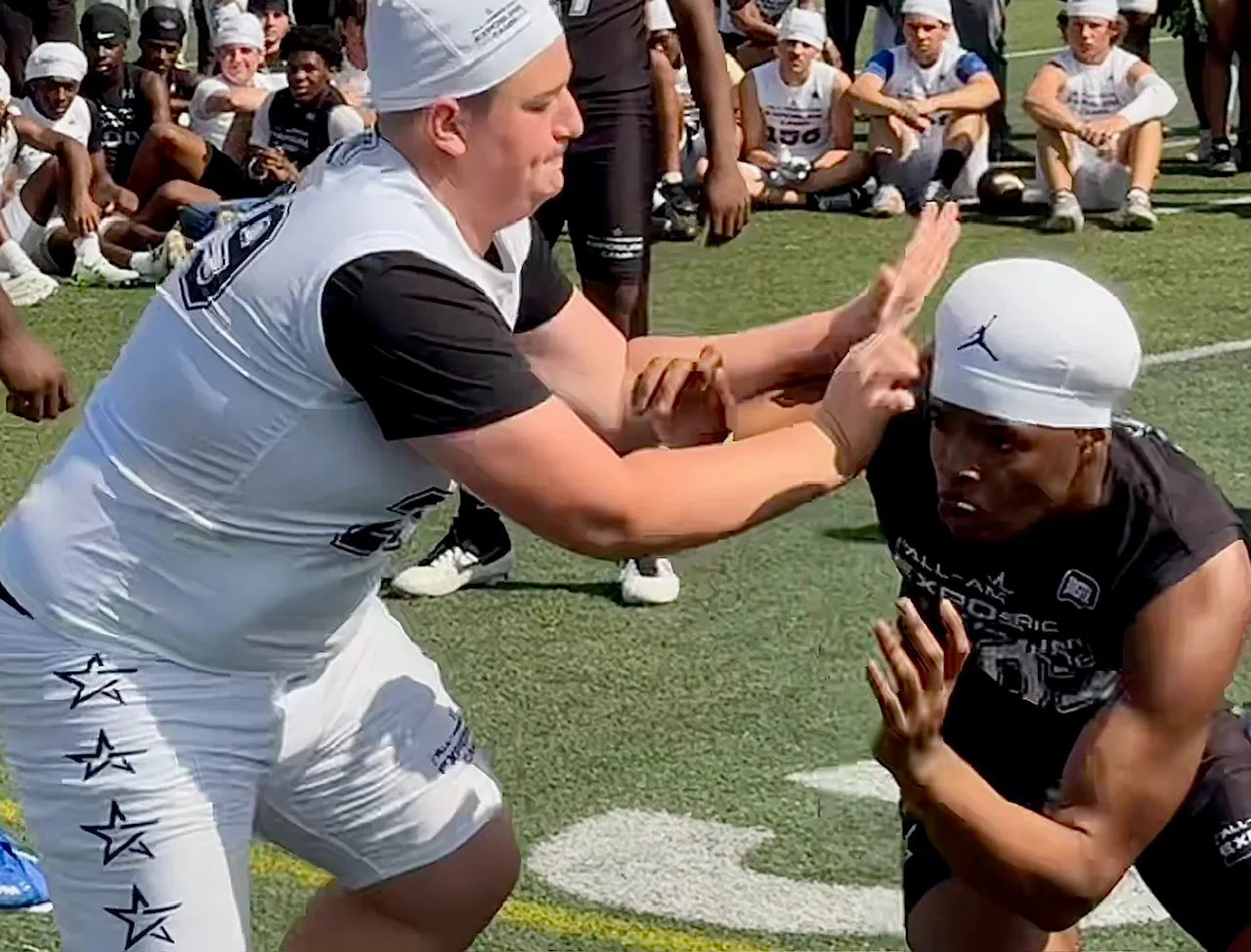 South Lake senior Caleb Fuller battles Cocoa junior Elyias Wilson...