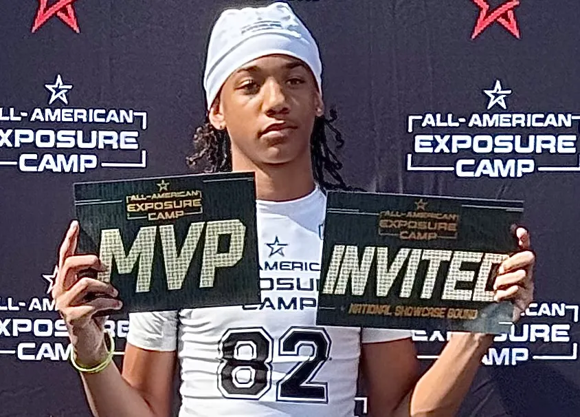 Middle school wider receiver MVP Brendan Scarbough-Sanders of Indian Trails...