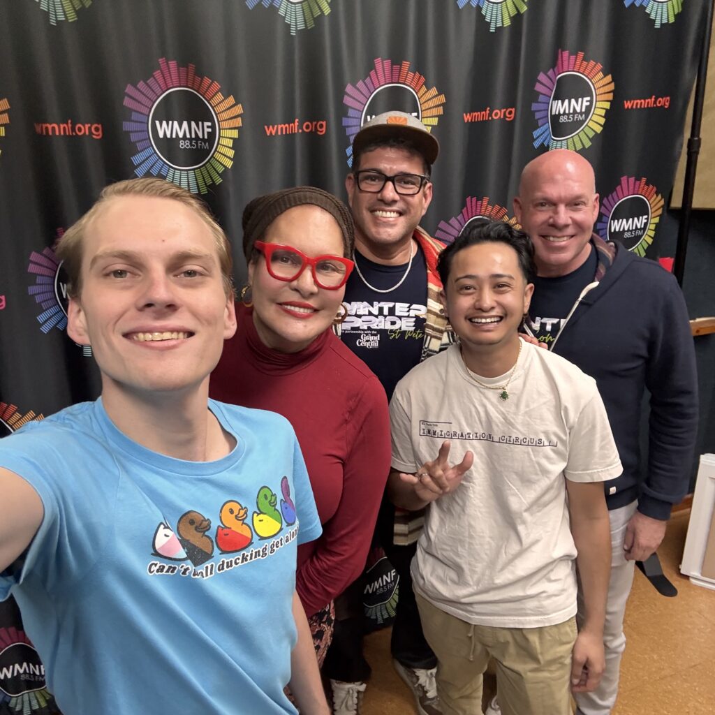 Show hosts Chris, Esme and Vyn joined by Winter Pride St. Pete's Rob Hall & Gabe Alves