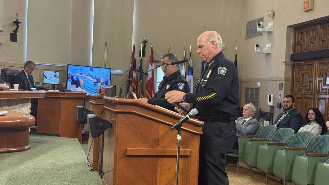 Coral Gables Police Chief Edward Hudak gave a lengthy presentation, alongside Coral Gables Fire Chief Marcos De La Rosa, on the city’s existing training for first responders on Tuesday, Feb. 24, 2026.