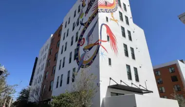 building with dragon mural on it