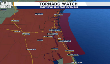 Tornado Watch issued as the risk for severe remains elevated today