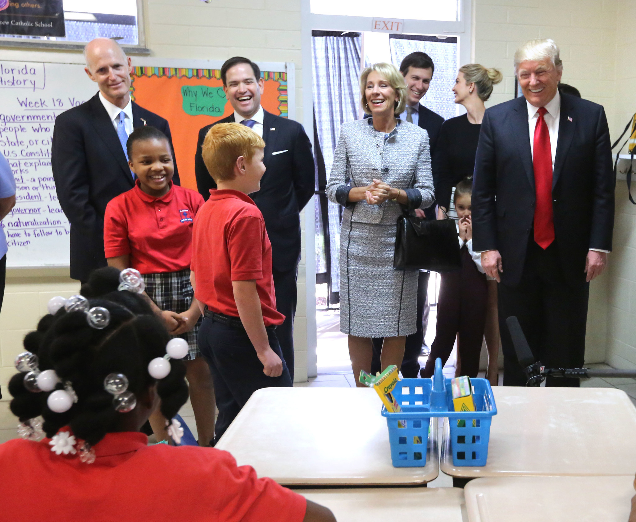 President Donald Trump arrives at Orlando International Airport for a...