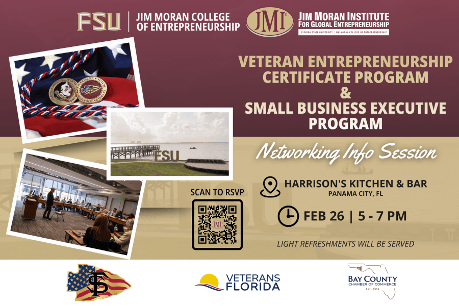 The new Veteran Entrepreneurship Certificate Program will focus on business modeling, customer discovery and market validation. (Photo provided by Jim Moran College of Entrepreneurship)